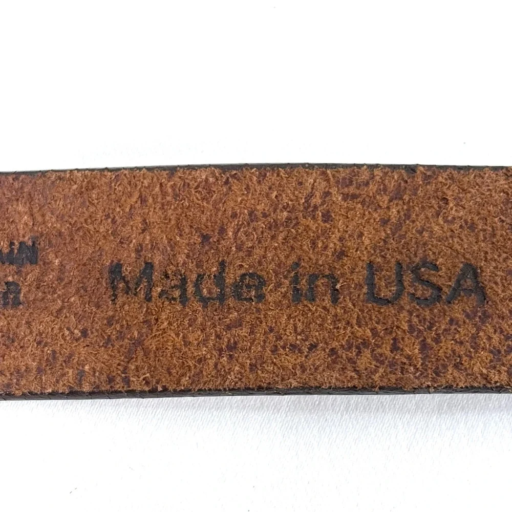 Justin Belt Brown Floral Embossed Top Grain Leather Western Made in USA 24 81980